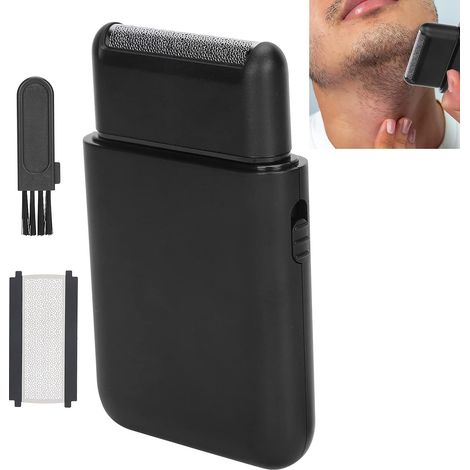 Mobile Shaver, Electric Foil Shaver, Rasoir Électrique sans, USB Charges électriques Voyages portables Men de papier d'aluminium Trimmer de la barbe, pour les voyages à domicile (noir) (1/5)