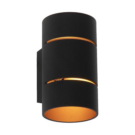 QAZQA Appliques ria - Moderno - Alluminio - Nero - Cilindro G9 Max. 1 x 2.5 Watt