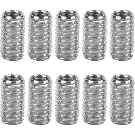 10pcs Intérieur M6 1.0 Extérieur M8 1.25 Longueur 15mm Inserts Filetés à Fente
