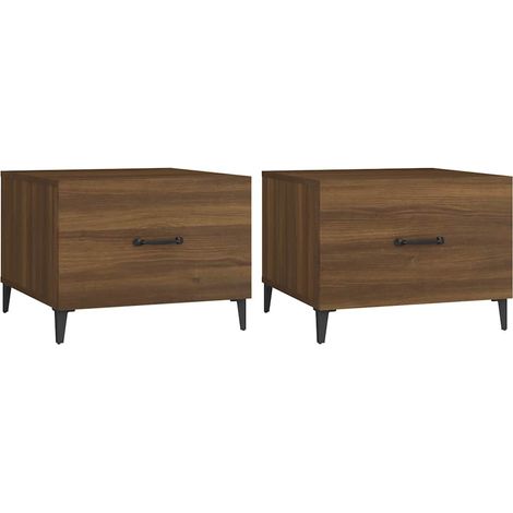 Maison Exclusive - Mesas de centro con patas metal 2 uds marrón r (1/5)