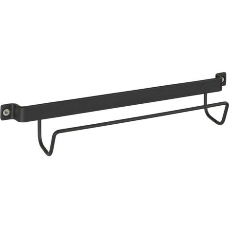 Support mural pour échelle pliante – Console murale en métal verni noir – Dimensions 33,5 x 6,5 x 7 cm – Rangement sécurisé et décoratif (1/5)
