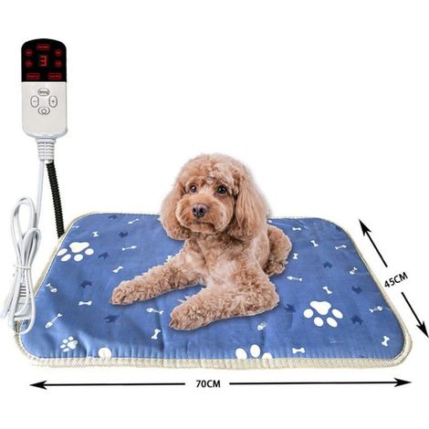 Coussin chauffant pour chat et chien, 18 x 18 po, nylon, imperméable, cordon résistant aux morsures, température constante (1/4)