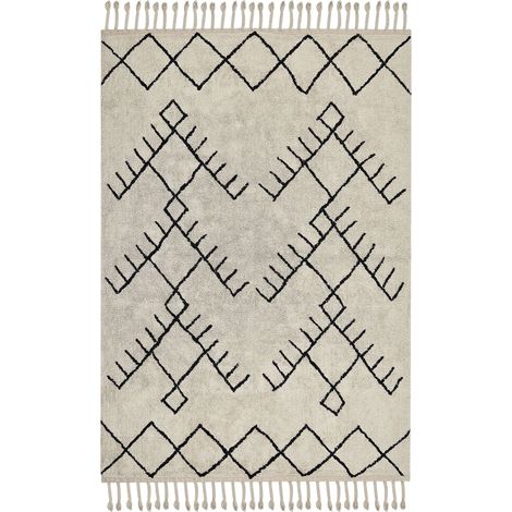 Teppich ERLER Hellbeige 140 x 200 cm Baumwolle