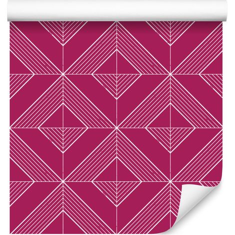 Papel pintado geométrico de rombos morados, fondo morado, 50x1000 cm (1/5)