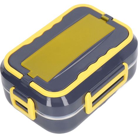 Boîte à lunch chauffante bleue 1,5 litre, récipient en acier inoxydable, prête à l'emploi, idéale pour les voyages et la voiture (prise européenne 220 V). (1/5)
