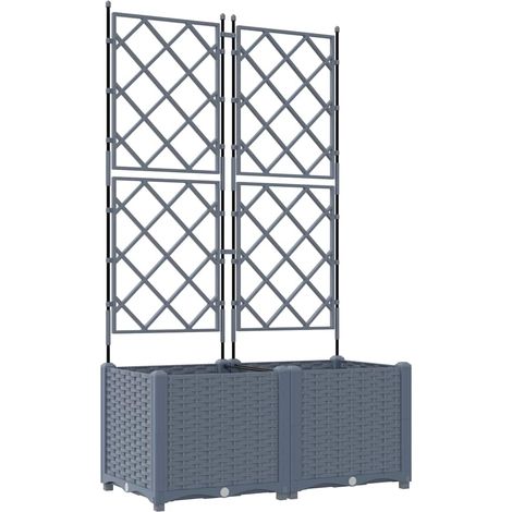 Maison Exclusive - Vaso da giardino 2 pcs Grigio Chiaro 80 x 40 x 143 cm Plastica