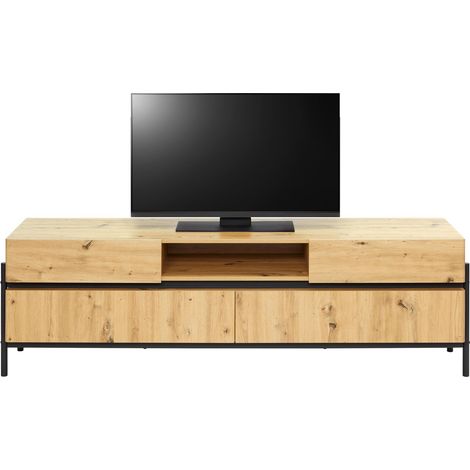 Mömax Lowboard Jasmina Schwarz/Eichefarben MDF (1/5)