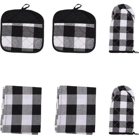 Ensemble de Torchons Cuisine Design Suspendu en Coton Polyester Résistants à Chaleur pour Cuisson et Grillades Créatives (1/5)