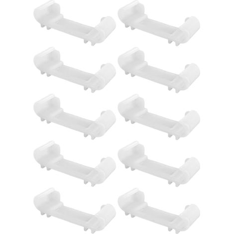 10x Embout support de latte ECA latéral 53 x 8 mm en plastique sommier cadre bois Embout Lit Meuble Fixation Agrafe Vis, Blanc (1/5)