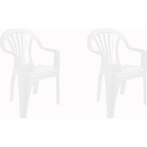 Set 2 sillas con brazos interior, exterior blanco PALS garbar (1/5)