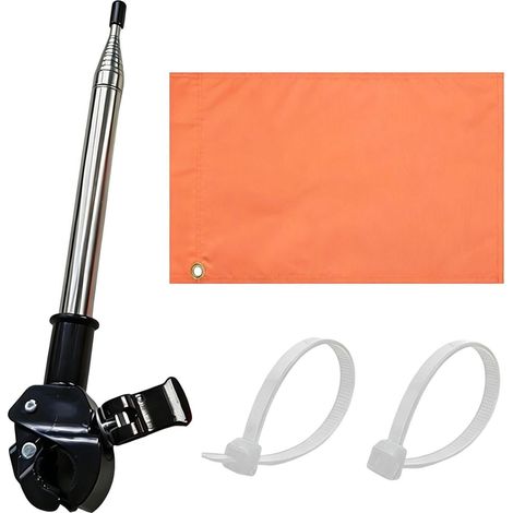 Drapeau Vélo Indéchirable Imperméable et Haute Visibilité Drapeaux Orange Haute Visibilité Vélo Pour Cyclisme, Moto, Kayak, Remorque, Fauteuil Roulant, Route, Conduite, Parc (1/5)