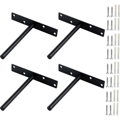 Support Pour Étagère Flottante - Acier Structurel - Longueur Tige 15 cm - Pour Maison Bureau Cuisine Garage - 4 Pièces