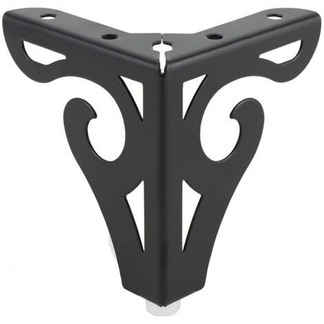 Sollbry Lot de 4 pieds de meubles en métal creux de 10 cm avec vis pour canapé, armoire, table, lit (couleur : noir) (1/3)