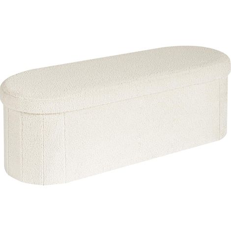 Banc de Rangement, Bout de Lit, Grand Coffre de Rangement, Charge jusqu'à 150 kg, Crème, 110 38 38 cm (1/5)