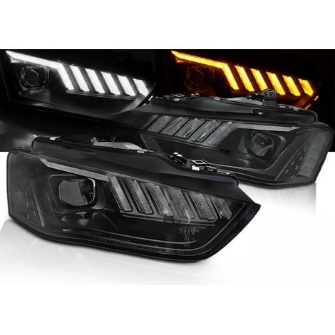 Paire de feux phares Audi A4 B8 de 2012 a 2015 Xenon DRL led noir Seq-36995079 (1/4)