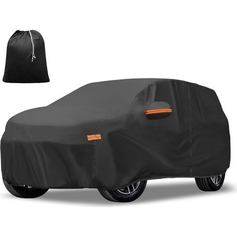 Car Cover for Grand Cherokee 2011-2023 Oxford 210D-PU Waterproof Sun Protection with Zipper Driver Side Black (1/5)