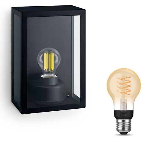 Philips Hue Alzor Applique murale d'extérieur E27 (Noir) Lumière blanche chaude - White Filament (1/5)