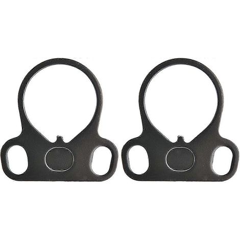 Adaptateur de sangle à boucle de connexion à double anneau - Acier, Noir (2 pièces) (1/4)