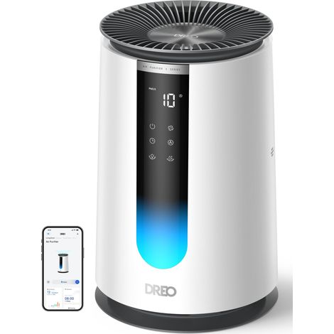 Purificateur d'air 338S pour chambre, CADR 196 m³/h, Filtre HEPA 3-en-1, 4 modes, 4 vitesses, 18 dB, Affichage AQI, Capteur PM2.5, Mode auto, Aromathérapie, Wi-Fi (1/5)