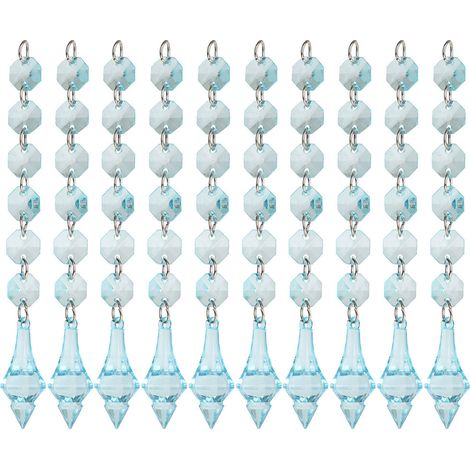 10 pièces Lot Cristaux Diamants Acrylique pour Décoration Mariage Suspensions Décoratives (1/4)