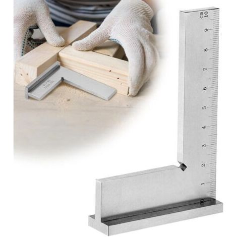 Hat Square, Precision Carpenter's Square Right Corner Blocks, Solid Carbon Steel Engineering Tools Carpenter's Square, 90 Degree Combination Square with Base (1/5)