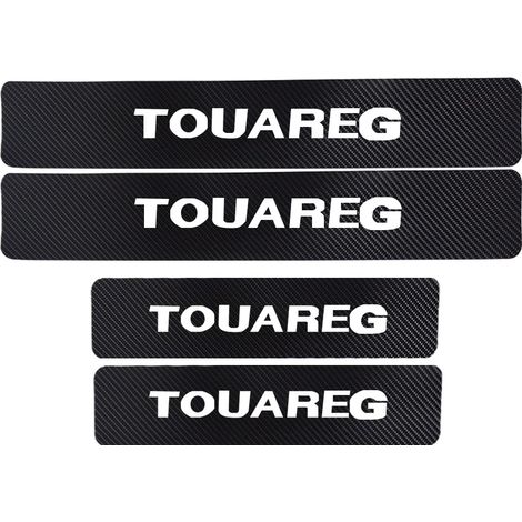 (Noir Rouge,Touareg) Protection de seuil de porte pour Volkswagen VW Sharan Touran Tiguan,autocollant de bienvenue pour pédale de porte,autocollant en fibre de carbone 4D (1/3)