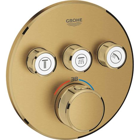 Grohe Grohtherm SmartControl - Grifo empotrado termostático de ducha, 3 válvulas, Cool Sunrise cepillado 29121GN0 (1/2)