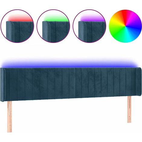 Maison Exclusive - Cabecero con LED de terciopelo azul oscuro 163 (1/5)