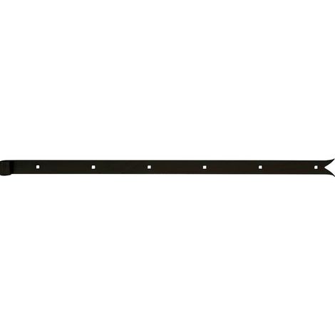 Penture à queue de carpe 800 x 40 mm – Acier zingué – Axe 14 mm – Pour bois dur et teck – Finition noire – Alberts