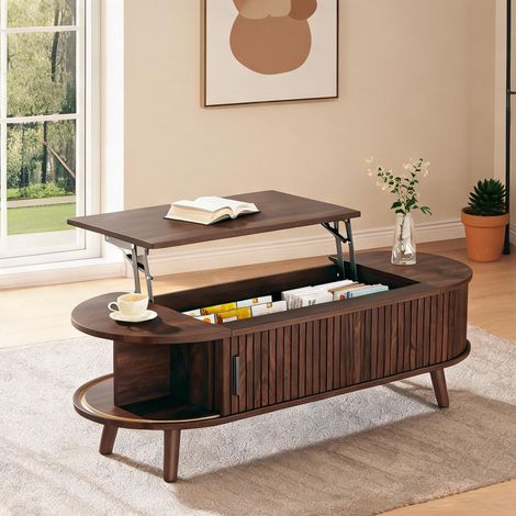 Table basse walnut en MDF 120 x 50 x 39,5 cm (1/5)