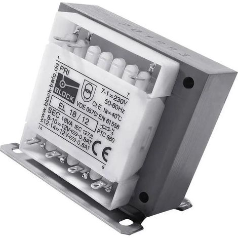 Transformador de control Block EL 28/6 28 VA 230V/6V