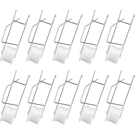10pcs Crochets à Roulettes Tomates avec 15M de Câble Extensible Kit de Soutien pour Jardin -KZQ (1/5)