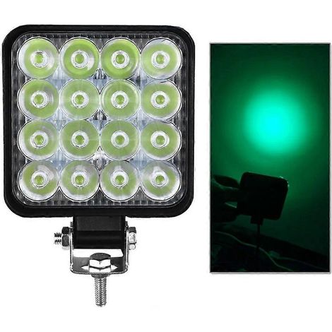 Projecteur de travail LED vert étanche 48 W, 1 pièce, pour tracteur, quad, SSV et camion tout-terrain, 12 V/24 V, 6000 K. (1/5)