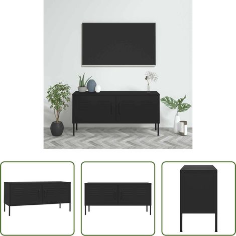 Stahl - TV-Schrank Schwarz 105x35x50 cm Stahl (1/5)