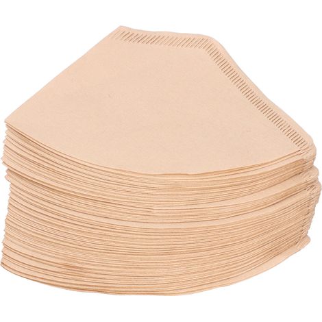 100 filtres à café en papier en forme d'éventail, en pâte de bois, accessoire pour la préparation du café (1/5)