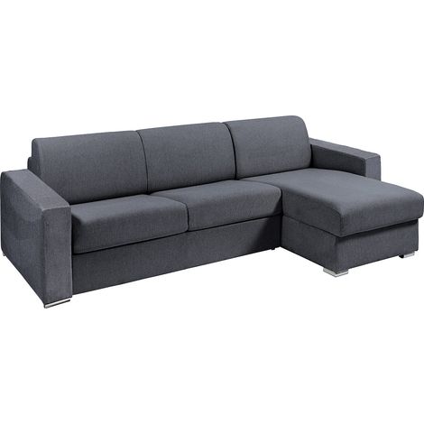 Divano letto angolare reversibile express in Tessuto Grigio antracite Letto 140 cm Materasso 14 cm - CALITO