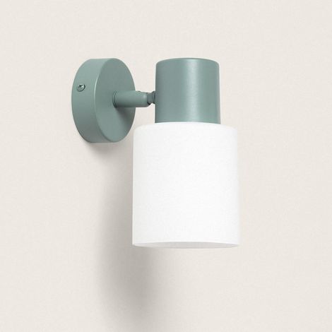 Aplique de Pared Orientable Metal y Cristal Zion Verde Celadón