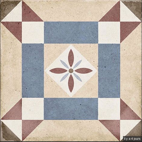 Carrelage sol / mur effet ciment motif coloré 20x20 cm ART NOUVEAU LYS COLOUR (vendu par boite de 1m2) (1/3)