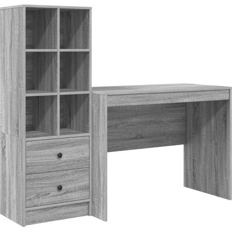Maison Exclusive - Schreibtisch mit Schubladen 2 pcs Graues Sonom