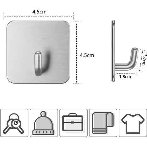 Suction Cup Hook, Removable Transparent Bathroom Hooks, Wall Hanger for