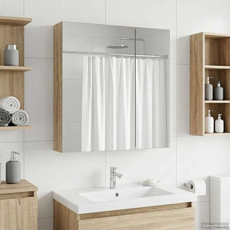 vidaXL  Bathroom Mirror Cabinet  with Shelf Sonoma Oak 60 x 14.5 x 70 cm