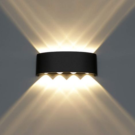 Moderne LED-Wandleuchte, wasserdichte Aluminium-Wandfluterleuchte mit Auf- und Abwärtsfunktion, geeignet für den Innen- und Außenbereich, z. B. für Badezimmer, Veranda, Schlafzimmer, Flur, Wohnzimmer (1/5)