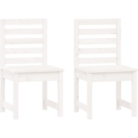 Chaises de jardin 2 pcs blanc 40,5x48x91,5 bois massif de pin (1/5)
