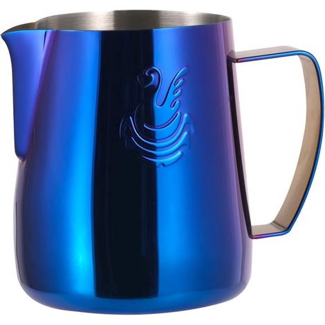 Frothing Cup - Stainless Steel - 400 Ml - For Latte Art And Espresso Milk Frothing - 108 X 79 Mm - Blue (1/5)