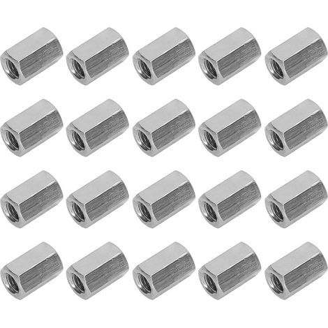 20-piece set of 304 stainless steel hexagonal coupling nuts, connecting nuts for bolts, studs, and screws (1/5)