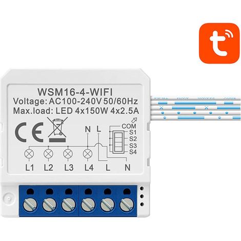 Interruttore Wi-Fi intelligente da incasso Avatto WSM16-W4 TUYA