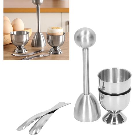 Ouvre-œufs en acier inoxydable, ouvre-coquilles d'œufs créatif, accessoire de cuisine pratique et facile à nettoyer. (1/5)