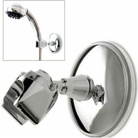 Support de pommeau de douche Ventouse Support mural Ventouse Ventouse Douchette Réglable Chrome avec Support de douche rotatif à 360° pour douchette