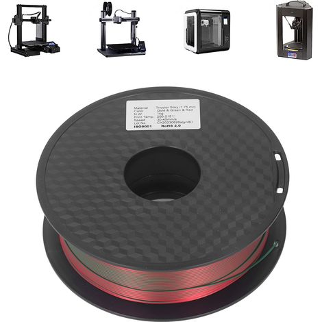 1,75 mm Einzelstrang-Dreifarben-Seiden-PLA-3D-Druckfilament (1/5)