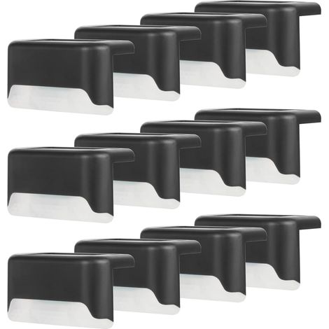 Wasserdichte Solar-Zaunleuchte, Solar-Terrassenleuchte, Treppenleuchte, IP65 LED-Solar-Gartenleuchten für Terrassentreppen und Zäune (Warmlicht-Schwarz, 12 Stück) (1/5)